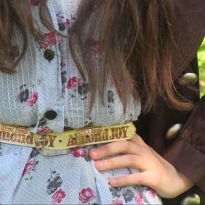 Vintage Almond Joy Peter Paul candy bar wrapper belt